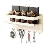 Générique Étagère Magnétique Murale,Fixation Mural Sans Perçage avec Six Crochets - Organisateur de Frigo pour le Rangement | Pour Cellier, Garde-Manger, Garage, Buanderie, Dortoir, Bureaux, Casier,