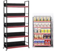 Générique Étagère Mobile de supermarché avec roulettes - Chariot d'affichage Multicouche pour collations, Boissons, médicaments, Chips et Papeterie - Support réglable