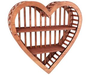 Générique Étagère Murale Bois Forme Cœur Décoration Murale Cœur pour Chambre Meuble de Rangement Petit Format Multi-Niveaux Facile à Installer Support Décoratif Pratique pour Salon et