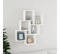 Générique Étagère Murale Cube Blanc 78x15x93 cm en Bois d'ingénierie, étagère Suspendue avec Compartiments Ouverts pour Ranger et Exposer Livres, Prix et Ornements, Solide et Facile