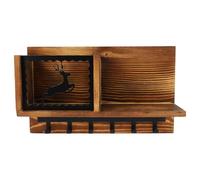Générique Étagère Murale Décorative Fer et Bois pour Rangement Mural Support Suspendu Stable et Élégant pour Cuisine Salon et Salle de Bain Organisateur Compact et Polyvalent