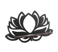 Générique Étagère Murale en Bois Ajouré Lotus Étagère Suspendue Décorative pour Bougies Multifonction pour Salon Chambre Cuisine Rangement Mural Design Cristal Support Mural Flottant