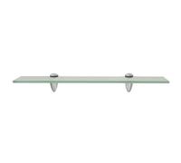 Générique Étagère Murale en Verre 50 x 10 cm 8 mm | Verre Trempé Sécurité, Capacité 10 kg, 2 Supports Zinc, Montage Inclus, Salle De Bain Salon
