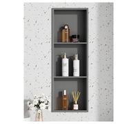 Générique Étagère Murale encastrée en Acier Inoxydable 304 - 900 x 280 x 125 mm - Étagère de Salle de Bain étanche for Rangement dans la Salle de Bain, la Cuisine et Le Salon