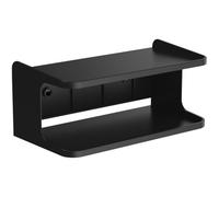 Générique Étagère Murale Flottante à Double Couches en Abs Noir, Résistante à l'usure et Gain de Place, Organisateur Mural Simple et Léger pour Salle de Bain