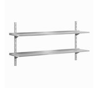 Générique Étagère Murale INOX Double 150 cm - Crémaillère Réglable - Rangement Cuisine Professionnelle
