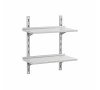 Générique Étagère Murale INOX Double 80 cm - Système à Crémaillère Réglable - Rangement Cuisine Professionnelle