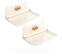 Générique Étagère Murale Pliable sans Perçage, Support Autocollant en Plastique pour Salle de Bain, Cuisine ou Chambre, Rangement Gain de Place pour Téléphone et Petits Objets (Set of 2)