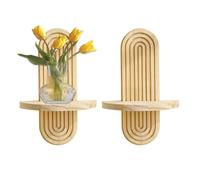 Générique Étagère Murale Style Boho - Décoration Bois Massif Rustique Arquée 2 Pièces | Étagère Murale Décorative Boho - Adapté pour Intérieur, Couloir, Entrée, Hall, Séjour, Salle De Bains, Chambre