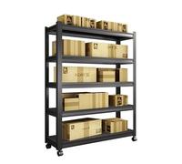 Générique Étagère pour Charges Lourdes 5 Niveaux pour Garage, Cave, Bureau, Entrepôt Industriel avec Support de Rangement Réglable en Hauteur, Unités Autoportantes sans Boulons Noir