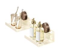 Générique Étagère pour Lavabo De Salle De Bain,Étagère Murale de Salle de Bain - Organisateur À Ventouse Amovible en Acier Carbone Économe en Espace pour Parfum, Toilette Et Linge Au-Dessus du