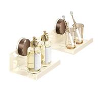 Générique Étagère pour Lavabo De Salle De Bain,Étagères Murales pour Salle De Bain | Organisateur en Acier Carbone Amovible À Ventouses pour Rangement, Parfums Et Décor