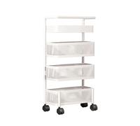 Générique Étagère Rectangulaire for Fruits Et Légumes, Chariots De Rangement Rotatifs, Panier De Rangement De Cuisine, Amovible Et Lavable, for Fruits Et Oignons(White,4 Tiers)