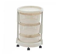 Générique Étagère Rotative for Fruits Et Légumes,Panier De Rangement Mobile,étagère De Salle De Bain avec roulettes,capacité De Charge Élevée,for Salon,Chambre À Coucher(Color 2,3 Tiers)