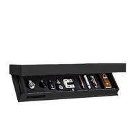 Générique étagère Secrète,Meuble Plus Tiroir Secret Compartiment, avec caché, Flottante, idéale for Le Salon ou Bureau(Black,48 * 25 * 6 cm)