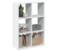 Générique Étagère séparatrice de pièce Blanc 69,5x29x103,5 cm, étagère Rangement 6 Compartiments Cube en Bois d'ingénierie, bibliothèque multifonctionnelle pour Salon, Bureau, Chambre,