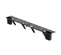 Générique Étagère Supérieure TV 90cm - Support Écran Moniteur pour Décodeùr Et Console | Tablette De Rangement Large avec Porte-Télécommande Et Passage De Câbles Intégré, Acier Noir Stable