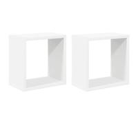 Générique Étagères Cube Murales 2 Pcs Blanc 26x15x26 cm