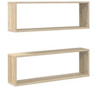Générique Étagères Cube Murales 2 Pcs Chêne Sonoma Bois d'Ingénierie