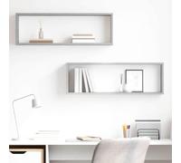 Générique Étagères Cube Murales 2 Pcs Gris Béton Bois d'Ingénierie, Design Cube pour Livres, CD, Fleurs, Montage Séparé ou Ensemble, Décoration Murale Simple et Élégante