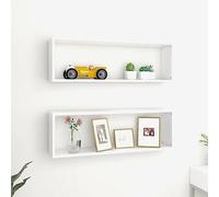Générique Étagères Cube murales 2pcs Blanc 80x15x26,5cm Bois d'ingénierie,Meubles, Étagères, Étagères murales & corniches, Blanc (Poids 7.88KG)