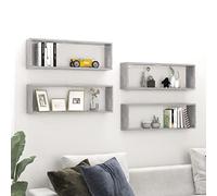 Générique Étagères Cube murales 4 pcs Gris béton Bois d'ingénierie,Meubles, Étagères, Étagères murales & corniches, Gris (Poids 15.1KG)
