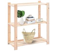 Générique Étagères de Rangement à 3 Niveaux 10 pcs 80x38x90 cm Pin 150 kg,Entreprise & Industrie, Stockage Industriel, Étagères industrielles, Beige (Poids 70KG)