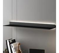 Générique Étagères Lumineuses, étagères de Rangement flottantes, éclairage monté grâce à l'utilisation de l'espace Mural. Organisez Beaucoup de Choses pour Ranger Votre Maison (Couleur : Noir, Taille