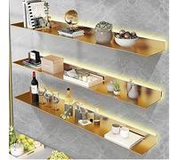 Générique Étagères Lumineuses montées, étagères de Rangement flottantes, éclairage Mural réfléchi pour éclairer Les Couches (Couleur : Or, Taille : 60 x 20 x 6 cm)