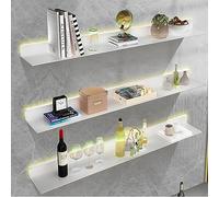 Générique Étagères Lumineuses montées, étagères de Rangement flottantes, éclairage Mural réfléchi pour éclairer Les Couches (Couleur : Blanc, Taille : 120 x 20 x 6 cm)