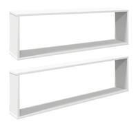 Générique Étagères Murales Cube 2 Pcs Blanc 100x15x30cm Bois d'Ingénierie