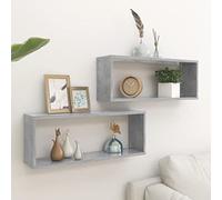 Générique Étagères murales Cube 2 pcs Gris béton Bois d'ingénierie,Meubles, Étagères, Étagères murales & corniches, Gris (Poids 5.96KG)