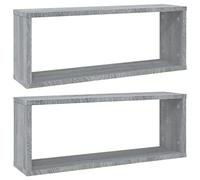 Générique Étagères Murales Cube 2 Pcs Sonoma Gris 60x15x23 cm Bois
