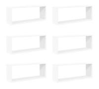 Générique Étagères Murales Cube 6 Pcs Blanc 60x15x23 cm Bois d'Ingénierie