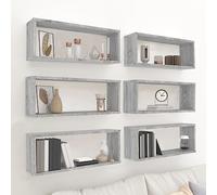 Générique Étagères murales Cube 6 pcs Sonoma Gris 60x15x23 cm Bois,Meubles,Étagères,Étagères murales & corniches,815929