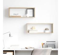 Générique Étagères murales Cube en chêne Sonoma 60x15x23 cm - Solution de Rangement Moderne et Pratique, capacité Totale de 40 kg, Parfait pour Salon, Bureau ou Chambre