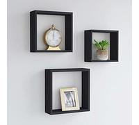 Générique Étagères murales sous Forme de Cube 3 pcs Noir MDF, Meubles, Étagères, Étagères murales & corniches, Noir, (Poids 3.25KG)