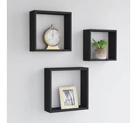 Générique Étagères murales sous Forme de Cube 3 pcs Noir MDF,Meubles, Étagères, Étagères murales & corniches,323950