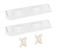 Générique Étagères Transparentes pour Le Mur,Support Organisateur Invisible,Étagère Flottante Transparente | pour Salle de Bain Vanité Cuisine Douche Chambre Décor Parfum Tasse Album Maquillage