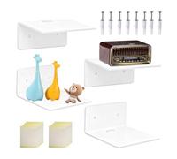 Générique Étagères Transparentes pour Mur,Multifonction 4 Pièces,10 Cm Étagère Flottante pour Chambre | pour Salon Salle De Bain Chambre Stockage Album Cuisine Bibliothèque Lieu De Travail