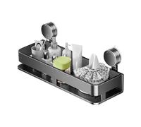 Générique Étagre à Ventouse | Étagère de Rangement avec Crochets Amovibles | Organisateur Plateau sans Perçage Range-Savon pour Maison Toilette Cuisine