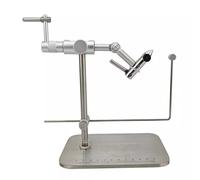 Générique Étau Rotatif Outil de Pêche avec Support Canette, Base et Mâchoires Acier Inoxydable - Station de Reliure Universelle pour Amateurs de Pêche