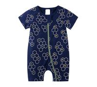 Générique Été bébé à Manches Courtes bébé bébé imprimé Double Fermeture éclair Hommes bébé Ramper Costume body32#05