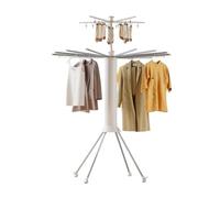 Générique Étendoir À Linge Cylindrique Double Couche, Étendoirs À Linge Pliables avec 4 Poulies, 16 Tiges Extensibles Et 20 Clips en Acier Inoxydable, for Vêtements, Chaussettes, Serviettes(Style1)