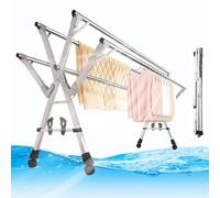 Générique Étendoir à Linge Pliable d'extérieur, 5 Barres réglables en Acier Inoxydable, Solution de séchage Portable de 200 cm.