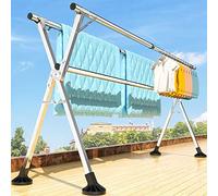 Générique Étendoir à Linge Pliable pour intérieur et extérieur. Étendoir à Linge Pliable en Acier Inoxydable, Conception rétractable Peu encombrante pour Un séchage Pratique (1,5 à 2,4 m).