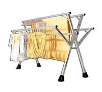 Générique Étendoir à Linge Pliable pour intérieur et extérieur. Étendoir à Linge Robuste en Acier Inoxydable, réglable et Pliable, Portable, avec roulettes (200 cm).
