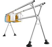 Générique Étendoir à Linge Pliable pour intérieur et extérieur. Étendoir à Linge Robuste en Acier Inoxydable, Pliable et Portable, pour Une Utilisation intérieure et extérieure. (2 m / 79 Pouces)