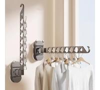 Générique Étendoir à Linge Pliable pour intérieur et extérieur. Étendoir Mural Pliable avec ventouses - Cintre Extensible et Peu encombrant pour Balcon, Blanc, pour Un séchage Efficace du Linge.