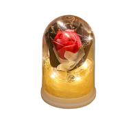Générique Eternal Flowers - LED Night Light Rose Bouquet in Glass | Romantic Decoration with Soft Glow for Bedroom, Desk, Shelf, Party, Valentine, Birthday, Home Decor